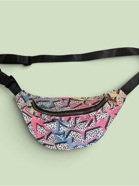 Retro 80’s Style Geometric Print Fanny Pack